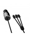 Dudao 3in1 USB car charger 3,4 A built-in cable Lightning / USB Type C / micro USB black (R5ProN black)