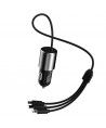 Dudao 3in1 USB car charger 3,4 A built-in cable Lightning / USB Type C / micro USB black (R5ProN black)
