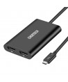 Choetech plug adapter USB Type C Thunderbolt 3 (40Gbps) - 2x DisplayPort 4K 60Hz black (HUB-D03)
