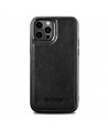 iCarer Leather Oil Wax case covered with natural leather for iPhone 12 Pro Max black (ALI1206-BK)