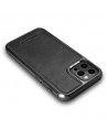 iCarer Leather Oil Wax case covered with natural leather for iPhone 12 Pro Max black (ALI1206-BK)