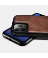 iCarer Leather Oil Wax case covered with natural leather for iPhone 12 Pro Max black (ALI1206-BK)