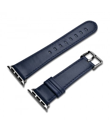 iCarer Leather Vintage wristband genuine leather strap for Watch 3 38mm / Watch 2 38mm / Watch 1 38mm dark blue (RIW117-DB（38）)