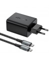 Acefast 2in1 charger GaN 65W USB Type C / USB, adapter HDMI adapter 4K 60Hz (set with cable) black (A17 black)