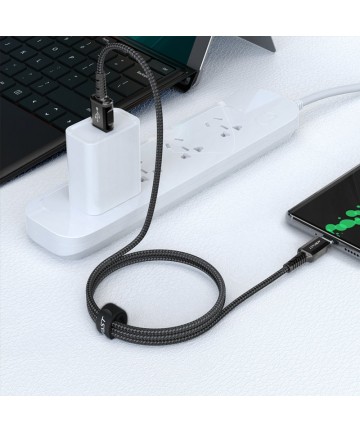 Acefast USB cable - USB Type C 1.2m, 3A black (C1-04 black)