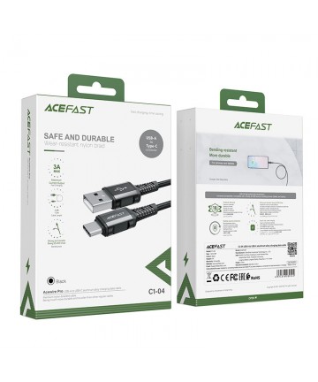 Acefast USB cable - USB Type C 1.2m, 3A black (C1-04 black)