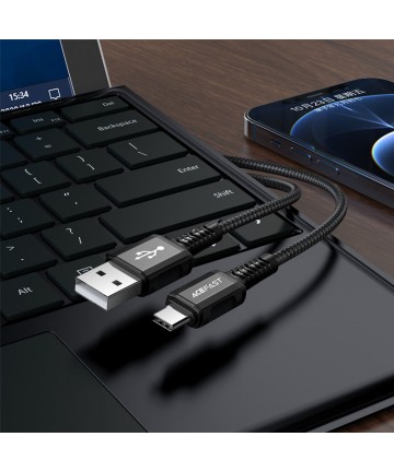 Acefast USB cable - USB Type C 1.2m, 3A black (C1-04 black)