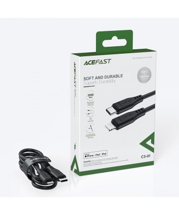 Acefast C3-01 Lightning - USB-C PD cable 30W 3A 480Mb/s 1.2m - white