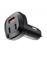 Acefast car charger 66W 2x USB Type C / USB, PPS, Power Delivery, Quick Charge 4.0, AFC, FCP, SCP black (B3 black)