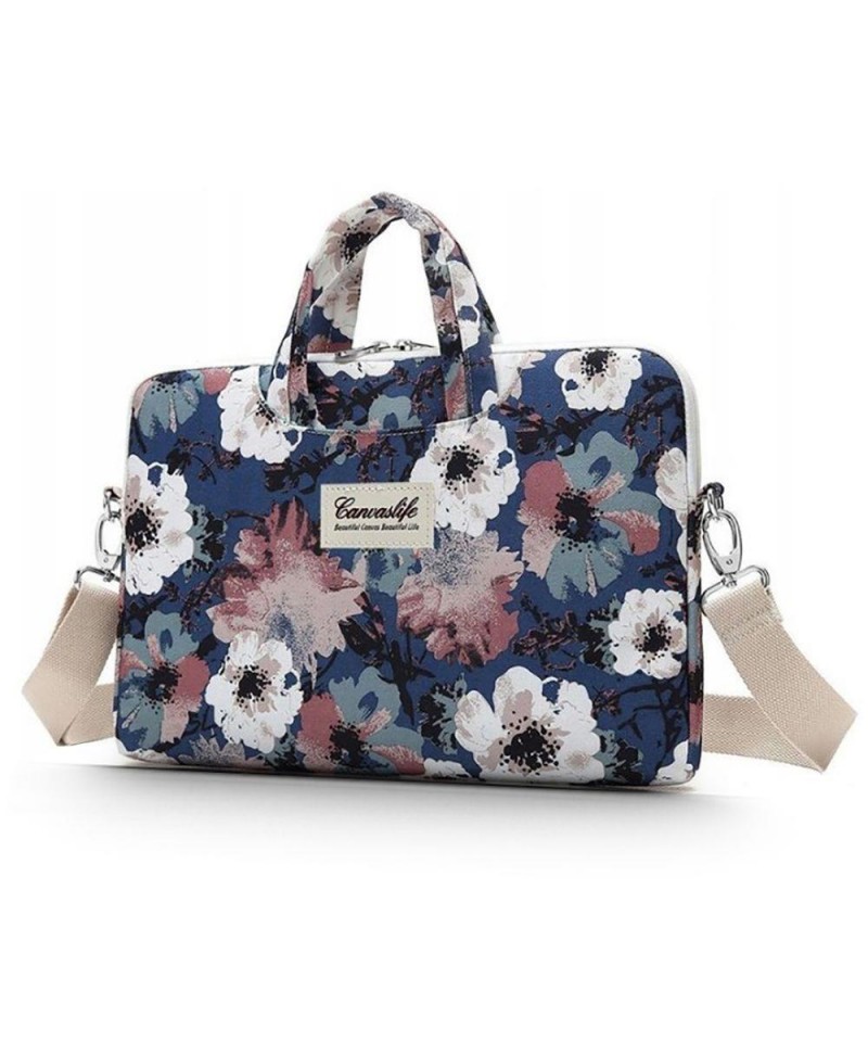 Canvaslife Briefcase 15-16'' Laptop Bag - Navy Blue and White
