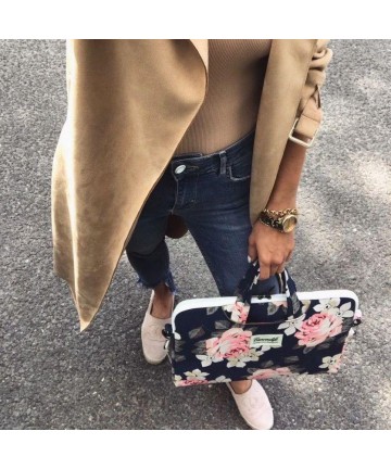 Canvaslife Briefcase 15-16'' Laptop Bag - Navy Blue and White
