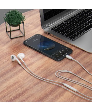 Dudao in-ear headphones with USB Type-C connector white (X14PROT)