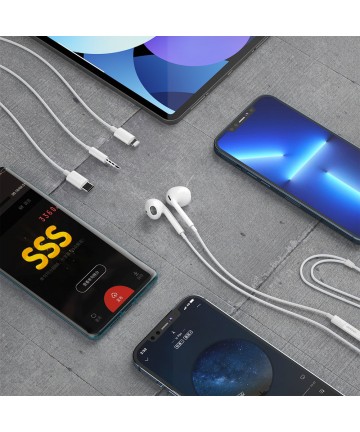 Dudao in-ear headphones with USB Type-C connector white (X14PROT)