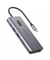 Choetech multifunctional HUB with display 12in1 USB-C to USB-C / USB-A / HDMI / VGA / AUX / SD / TF gray (HUB-M26)