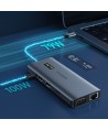 Choetech multifunctional HUB with display 12in1 USB-C to USB-C / USB-A / HDMI / VGA / AUX / SD / TF gray (HUB-M26)