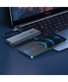 Choetech multifunctional HUB with display 12in1 USB-C to USB-C / USB-A / HDMI / VGA / AUX / SD / TF gray (HUB-M26)