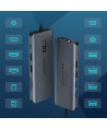 Choetech multifunctional HUB with display 12in1 USB-C to USB-C / USB-A / HDMI / VGA / AUX / SD / TF gray (HUB-M26)