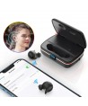 Choetech TWS wireless headphones waterproof with solar panel and built-in 2500mAh powerbank black (BH-T05)
