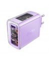 Acefast charger GaN 65W 3 ports (1xUSB, 2xUSB C) purple (A45)