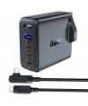Fast charger GaN UK 100W Power Delivery 3x USB C 1x USB - black