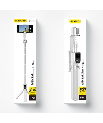 Selfie stick / telescopic pole with tripod Dudao F18W - white