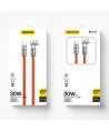 Dudao L24CL USB-C - Lightning angled cable with 180° rotation 30W 1m - orange