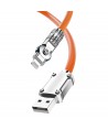 Dudao L24AL USB-A - Lightning angled cable with 180° rotation 30W 1m - orange