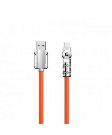 Angled cable USB - USB C 120W rotation 180° Dudao 120W 1m - orange