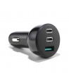 Joyroom 70W car charger with 3 ports: USB, 2 x USB C black (JR-CL26)