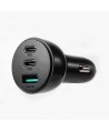 Joyroom 70W car charger with 3 ports: USB, 2 x USB C black (JR-CL26)