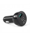 Joyroom 70W car charger with 3 ports: USB, 2 x USB C black (JR-CL26)