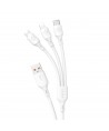USB cable - USB C / micro USB / Lightning 480Mb/s 6A 1.2m - white