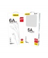 USB cable - USB C / micro USB / Lightning 480Mb/s 6A 1.2m - white