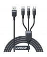 Joyroom Multi-Use Series S-A18 3in1 USB-A - Lightning / USB-C / micro USB cable 0.3m - black
