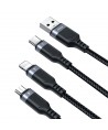 Joyroom Multi-Use Series S-A18 3in1 USB-A - Lightning / USB-C / micro USB cable 0.3m - black