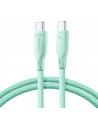 Joyroom Multi-Color Series S-A34 USB-C / USB-C PD 60W cable 1m - green
