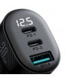 Joyroom JR-CCD04 30W 2x USB-C USB-A car charger with display - black