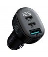 Joyroom JR-CCD04 30W 2x USB-C USB-A car charger with display - black