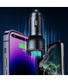Joyroom JR-CCD04 30W 2x USB-C USB-A car charger with display - black