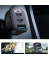 Joyroom JR-CCD04 30W 2x USB-C USB-A car charger with display - black