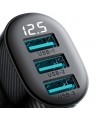 Joyroom JR-CCD03 3.4A Car Charger with Display 3x USB-A - Black