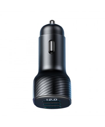 Joyroom JR-CCD03 3.4A Car Charger with Display 3x USB-A - Black