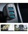 Joyroom JR-CCD03 3.4A Car Charger with Display 3x USB-A - Black