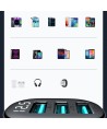 Joyroom JR-CCD03 3.4A Car Charger with Display 3x USB-A - Black