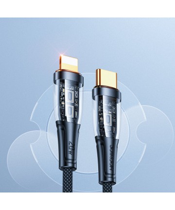 Joyroom Star-Cloud Series A3 USB-C / Lightning Cable 20W 1.2m with Smart Switch - Black