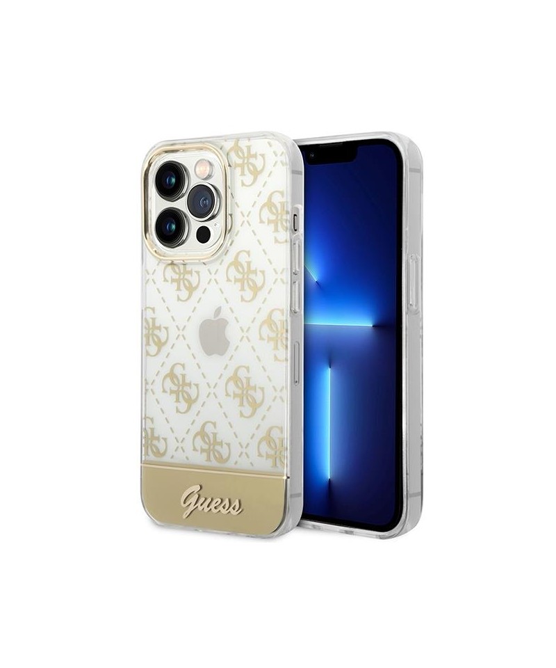 Guess GUHCP14XHG4MHG iPhone 14 Pro Max 6.7 "gold / gold hardcase 4G Pattern Script