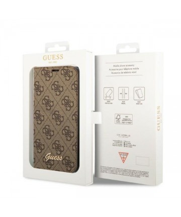 Guess GUBKP14SHG4SHW iPhone 14 6.1 "brown / brown book 4G Vintage Gold Logo