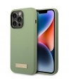 Guess Silicone Logo Plate MagSafe case for iPhone 14 Pro Max - green