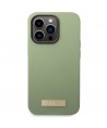 Guess Silicone Logo Plate MagSafe case for iPhone 14 Pro Max - green