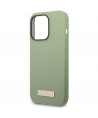 Guess Silicone Logo Plate MagSafe case for iPhone 14 Pro Max - green